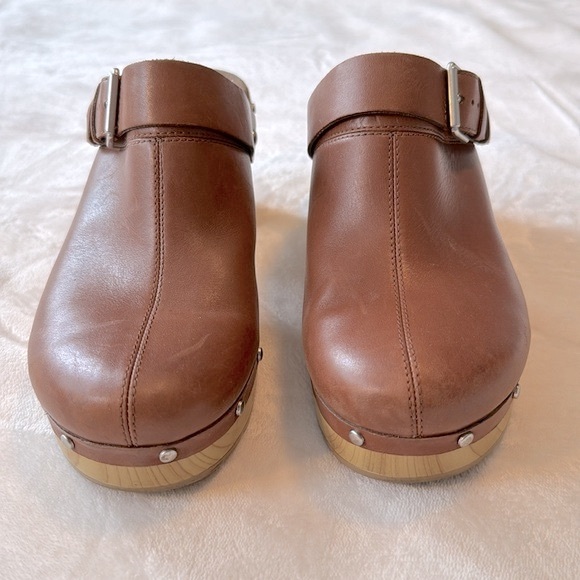 Clarks Women's Brown Leather Clogs - Picture 6 of 12